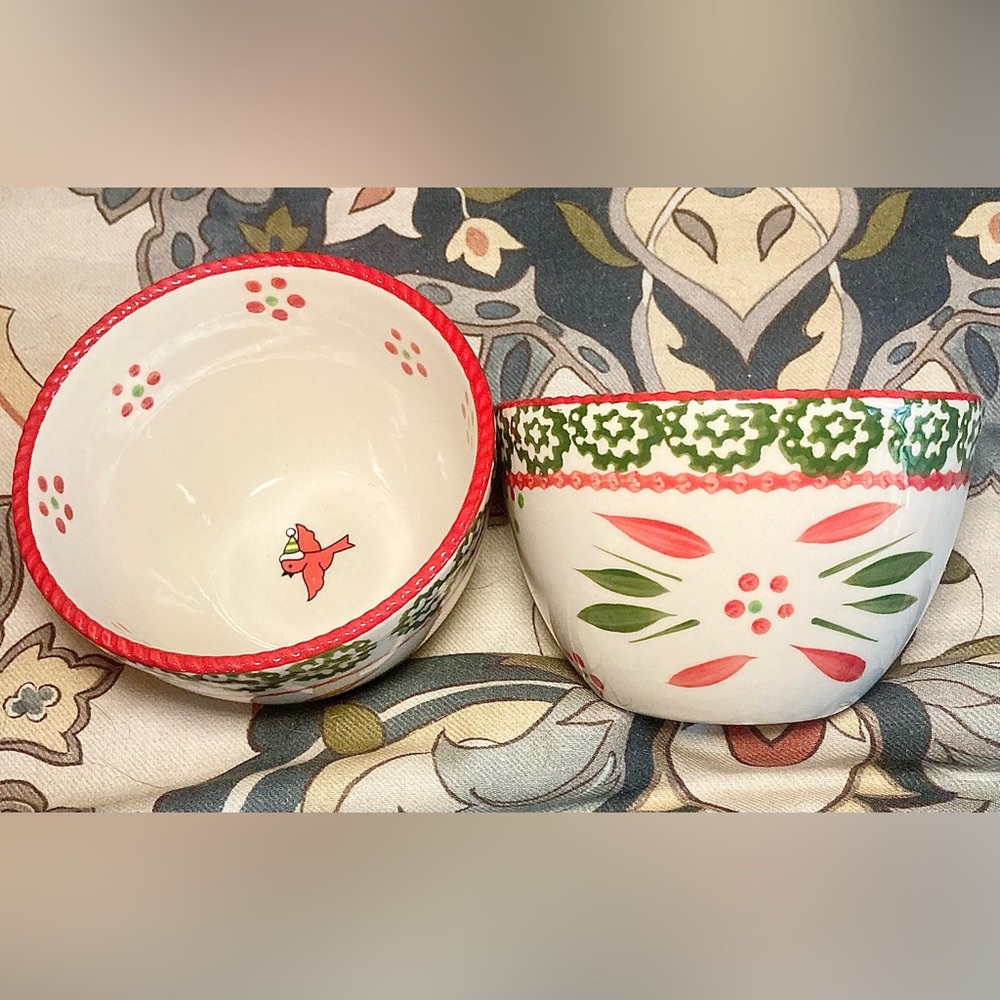 Temp-tations by Tara Red Cardinal Dip Bowls Set of 2